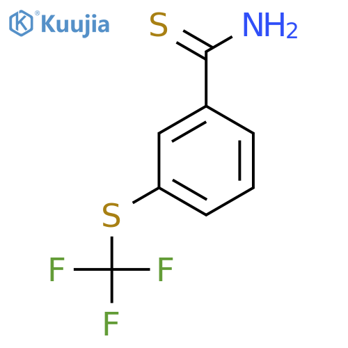 3-(trifluoromethyl)sulfanylbenzene-1-carbothioamide structure