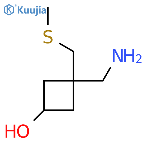 3-(aminomethyl)-3-(methylsulfanyl)methylcyclobutan-1-ol structure