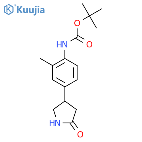 tert-butyl N-2-methyl-4-(5-oxopyrrolidin-3-yl)phenylcarbamate structure