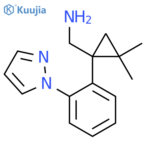 {2,2-dimethyl-1-2-(1H-pyrazol-1-yl)phenylcyclopropyl}methanamine structure