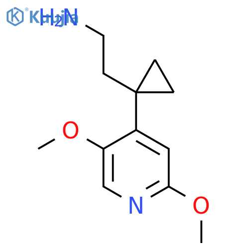 2-1-(2,5-dimethoxypyridin-4-yl)cyclopropylethan-1-amine structure