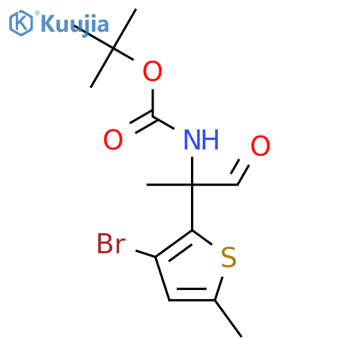 tert-butyl N-2-(3-bromo-5-methylthiophen-2-yl)-1-oxopropan-2-ylcarbamate structure