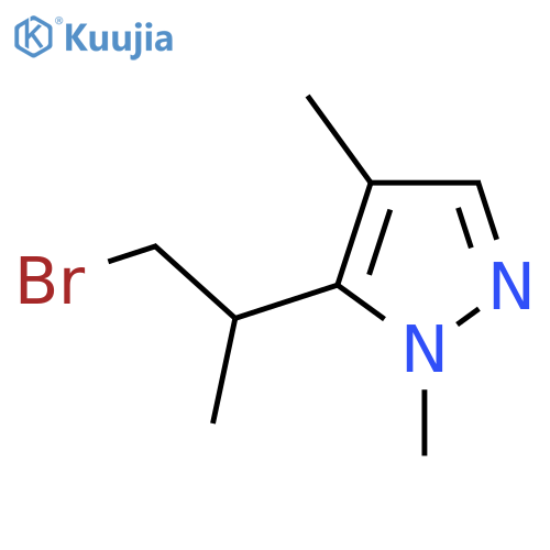 5-(1-bromopropan-2-yl)-1,4-dimethyl-1H-pyrazole structure