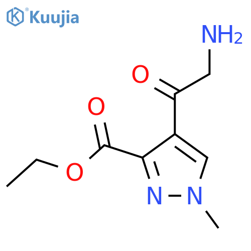 ethyl 4-(2-aminoacetyl)-1-methyl-1H-pyrazole-3-carboxylate structure