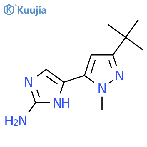 5-(3-tert-butyl-1-methyl-1H-pyrazol-5-yl)-1H-imidazol-2-amine structure