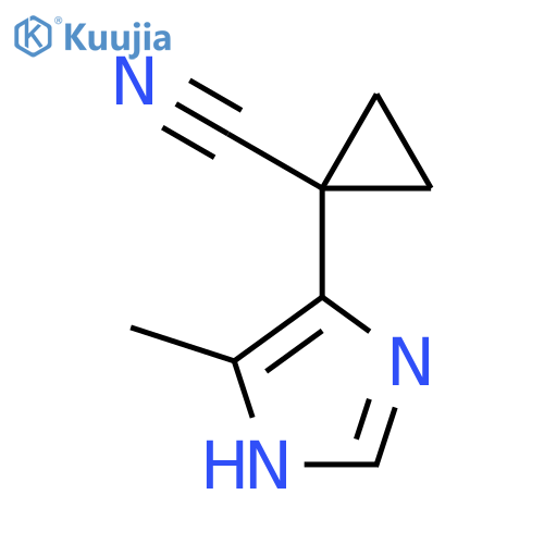 1-(4-methyl-1H-imidazol-5-yl)cyclopropane-1-carbonitrile structure