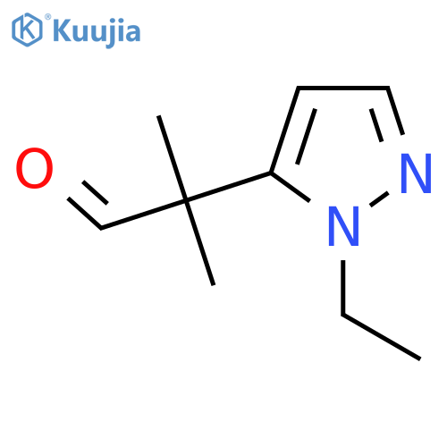 2-(1-ethyl-1H-pyrazol-5-yl)-2-methylpropanal structure