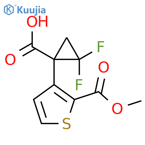 2,2-difluoro-1-2-(methoxycarbonyl)thiophen-3-ylcyclopropane-1-carboxylic acid structure