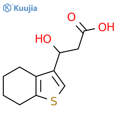 3-hydroxy-3-(4,5,6,7-tetrahydro-1-benzothiophen-3-yl)propanoic acid structure