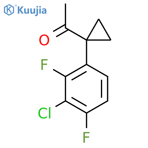 1-1-(3-chloro-2,4-difluorophenyl)cyclopropylethan-1-one structure