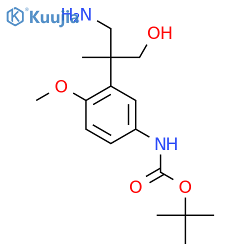 tert-butyl N-3-(1-amino-3-hydroxy-2-methylpropan-2-yl)-4-methoxyphenylcarbamate structure