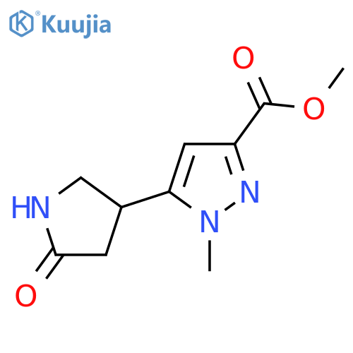methyl 1-methyl-5-(5-oxopyrrolidin-3-yl)-1H-pyrazole-3-carboxylate structure