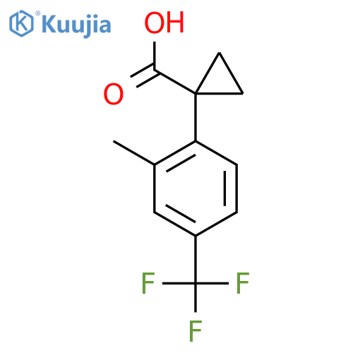 1-2-methyl-4-(trifluoromethyl)phenylcyclopropane-1-carboxylic acid structure