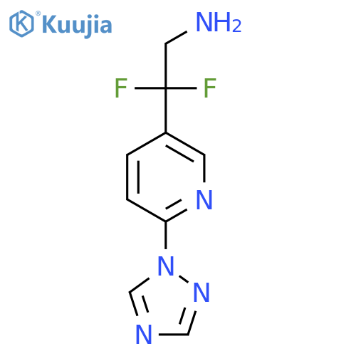 2,2-difluoro-2-6-(1H-1,2,4-triazol-1-yl)pyridin-3-ylethan-1-amine structure