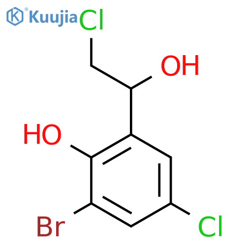 2-bromo-4-chloro-6-(2-chloro-1-hydroxyethyl)phenol structure