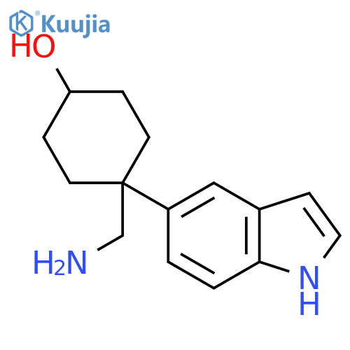 4-(aminomethyl)-4-(1H-indol-5-yl)cyclohexan-1-ol structure