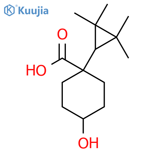 4-hydroxy-1-(2,2,3,3-tetramethylcyclopropyl)cyclohexane-1-carboxylic acid structure