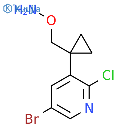 O-{1-(5-bromo-2-chloropyridin-3-yl)cyclopropylmethyl}hydroxylamine structure