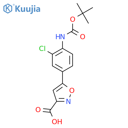 5-(4-{(tert-butoxy)carbonylamino}-3-chlorophenyl)-1,2-oxazole-3-carboxylic acid structure