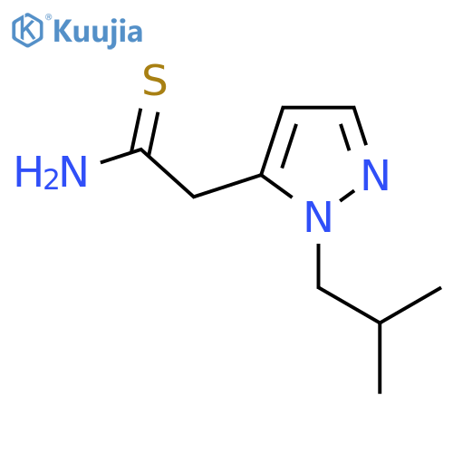 2-1-(2-methylpropyl)-1H-pyrazol-5-ylethanethioamide structure