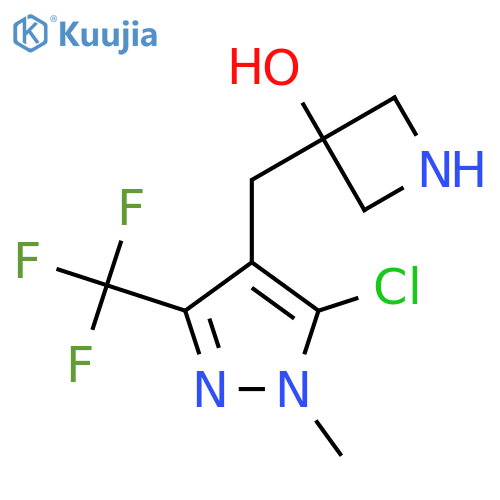 3-{5-chloro-1-methyl-3-(trifluoromethyl)-1H-pyrazol-4-ylmethyl}azetidin-3-ol structure