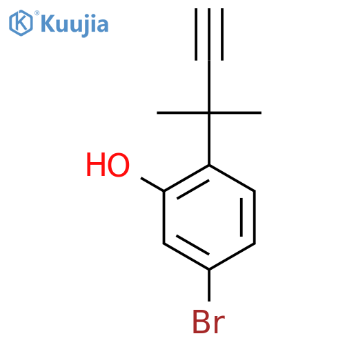 5-bromo-2-(2-methylbut-3-yn-2-yl)phenol structure