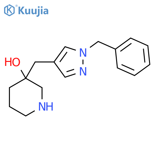 3-(1-benzyl-1H-pyrazol-4-yl)methylpiperidin-3-ol structure