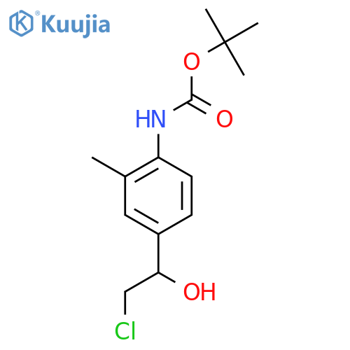 tert-butyl N-4-(2-chloro-1-hydroxyethyl)-2-methylphenylcarbamate structure