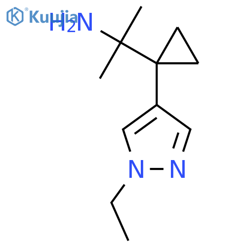 2-1-(1-ethyl-1H-pyrazol-4-yl)cyclopropylpropan-2-amine structure