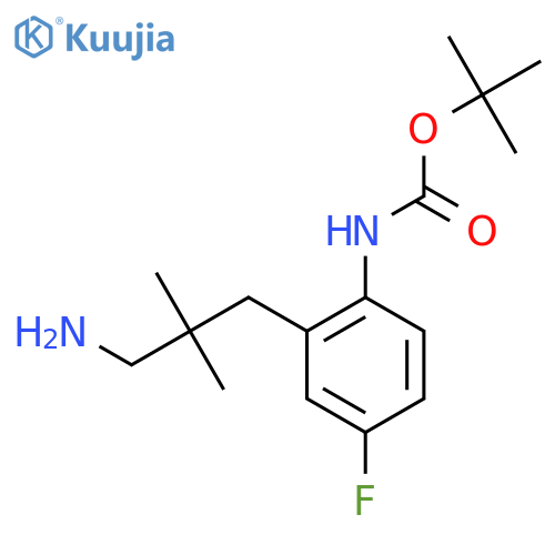 tert-butyl N-2-(3-amino-2,2-dimethylpropyl)-4-fluorophenylcarbamate structure