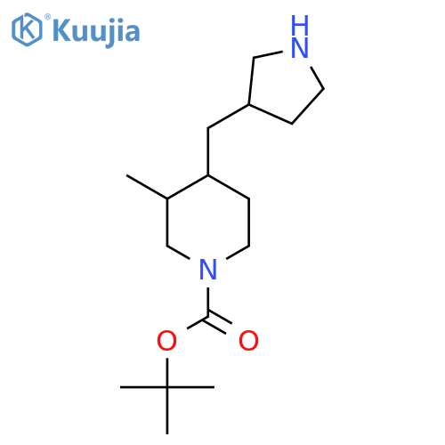 tert-butyl 3-methyl-4-(pyrrolidin-3-yl)methylpiperidine-1-carboxylate structure