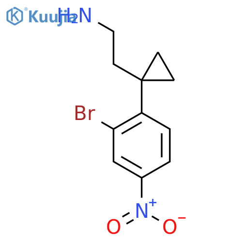 2-1-(2-bromo-4-nitrophenyl)cyclopropylethan-1-amine structure