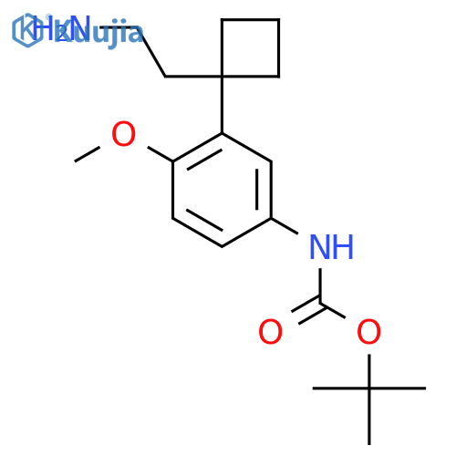 tert-butyl N-{3-1-(2-aminoethyl)cyclobutyl-4-methoxyphenyl}carbamate structure