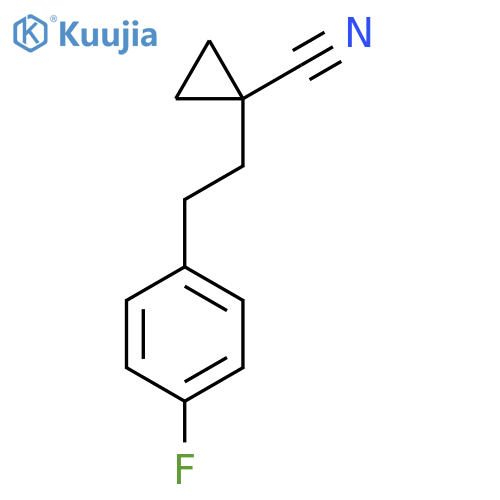 1-2-(4-fluorophenyl)ethylcyclopropane-1-carbonitrile structure