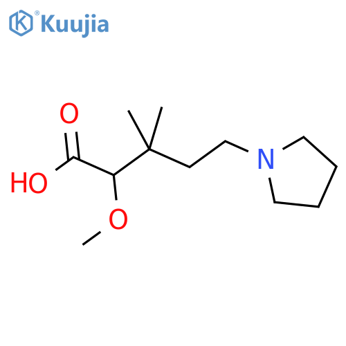 2-methoxy-3,3-dimethyl-5-(pyrrolidin-1-yl)pentanoic acid structure