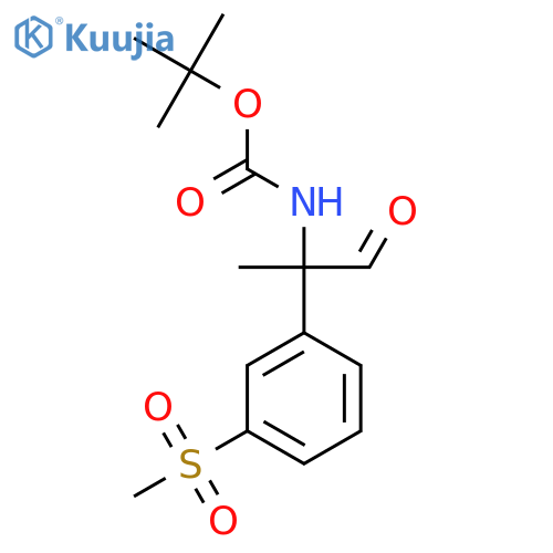 tert-butyl N-2-(3-methanesulfonylphenyl)-1-oxopropan-2-ylcarbamate structure