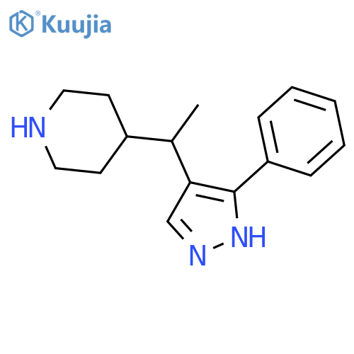 4-1-(3-phenyl-1H-pyrazol-4-yl)ethylpiperidine structure