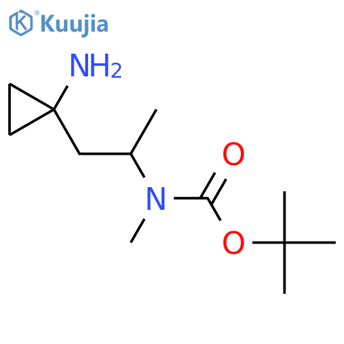tert-butyl N-1-(1-aminocyclopropyl)propan-2-yl-N-methylcarbamate structure
