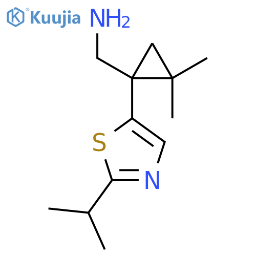 {2,2-dimethyl-1-2-(propan-2-yl)-1,3-thiazol-5-ylcyclopropyl}methanamine structure