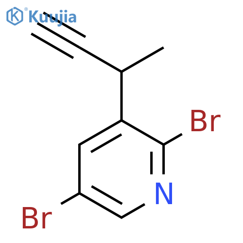 2,5-dibromo-3-(but-3-yn-2-yl)pyridine structure