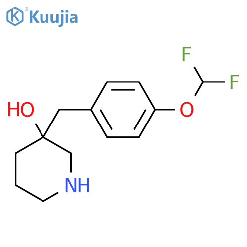 3-{4-(difluoromethoxy)phenylmethyl}piperidin-3-ol structure