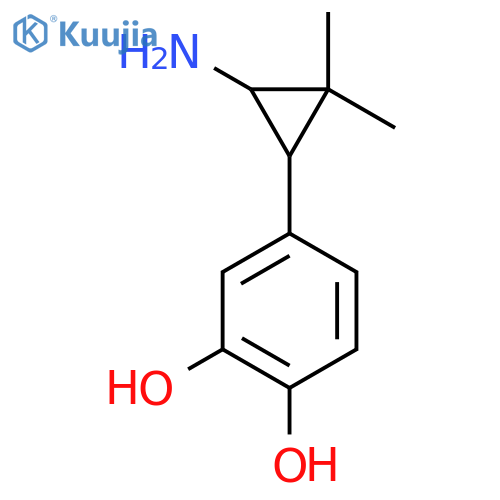 4-(3-amino-2,2-dimethylcyclopropyl)benzene-1,2-diol structure