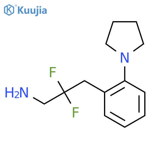 2,2-difluoro-3-2-(pyrrolidin-1-yl)phenylpropan-1-amine structure