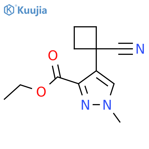 ethyl 4-(1-cyanocyclobutyl)-1-methyl-1H-pyrazole-3-carboxylate structure