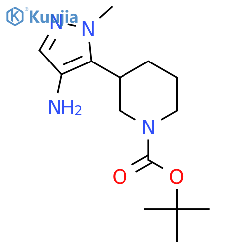 tert-butyl 3-(4-amino-1-methyl-1H-pyrazol-5-yl)piperidine-1-carboxylate structure