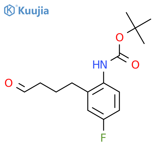 tert-butyl N-4-fluoro-2-(4-oxobutyl)phenylcarbamate structure