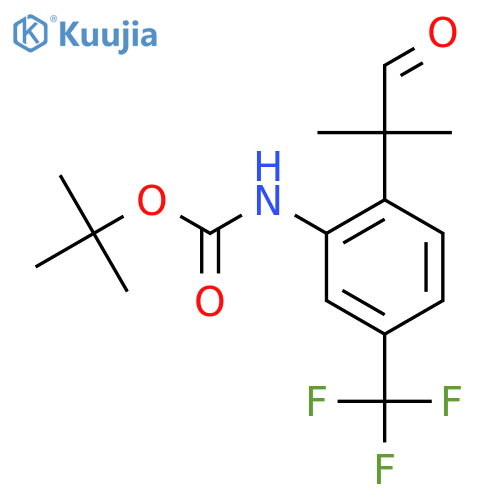 tert-butyl N-2-(2-methyl-1-oxopropan-2-yl)-5-(trifluoromethyl)phenylcarbamate structure