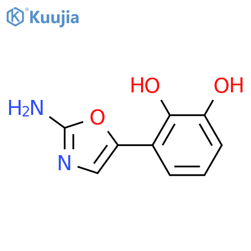 3-(2-amino-1,3-oxazol-5-yl)benzene-1,2-diol structure