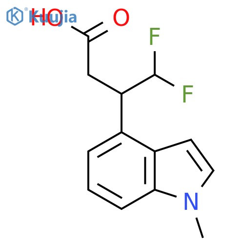 4,4-difluoro-3-(1-methyl-1H-indol-4-yl)butanoic acid structure