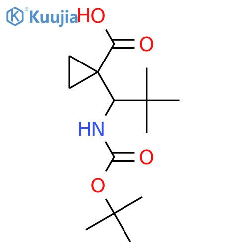 1-(1-{(tert-butoxy)carbonylamino}-2,2-dimethylpropyl)cyclopropane-1-carboxylic acid structure